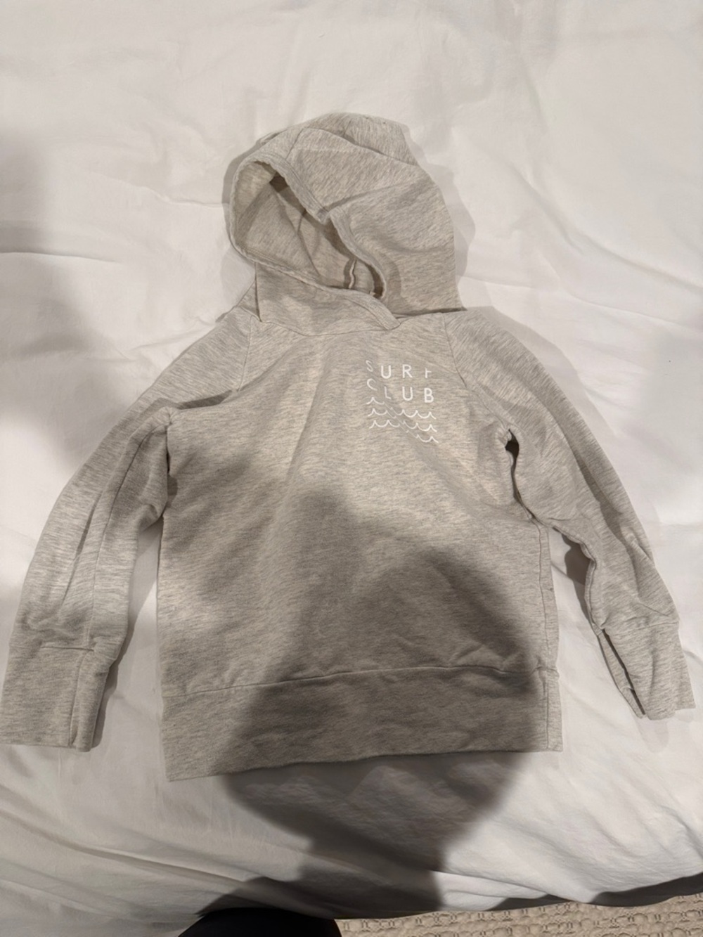 Surf Club Kids Hoodie Sweatshirt - Heather Light Gray